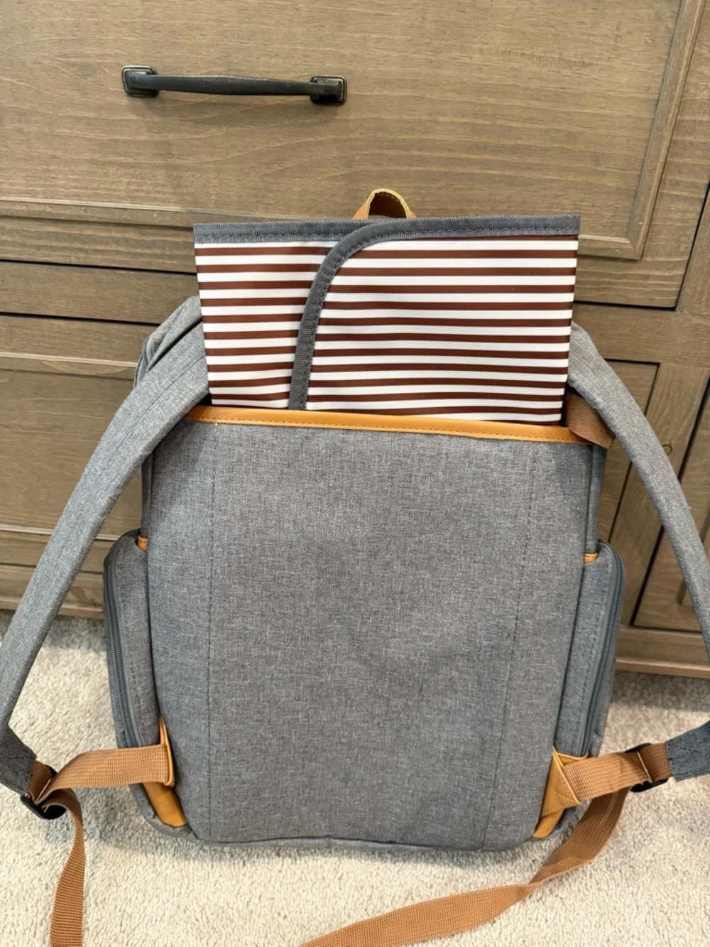Parker Baby Co. Birch Bag - Diaper Backpack - Gray